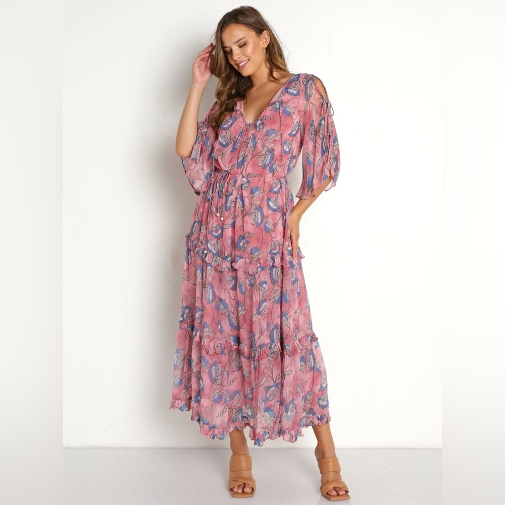 Cleobella Elena Ankle Dress in Pink and Blue - Picture 9 of 9